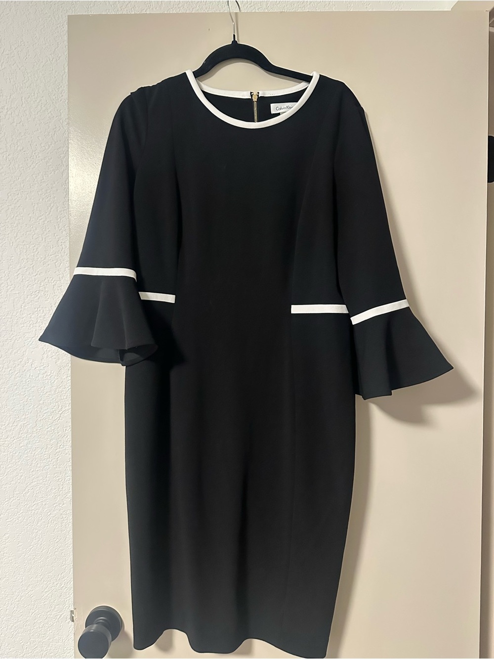 Calvin Klein Black Dress with White Trim